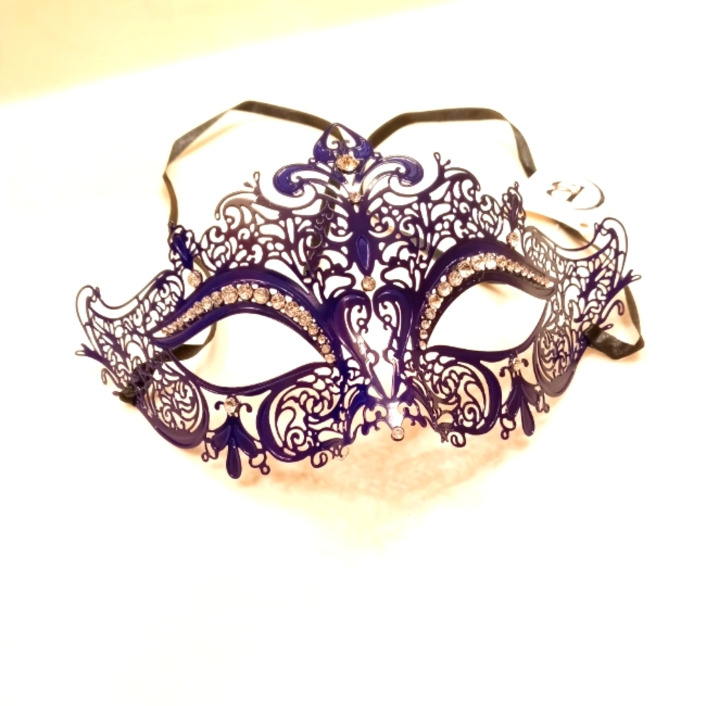 Dark Royal Blue with Rhinestone Masquerade